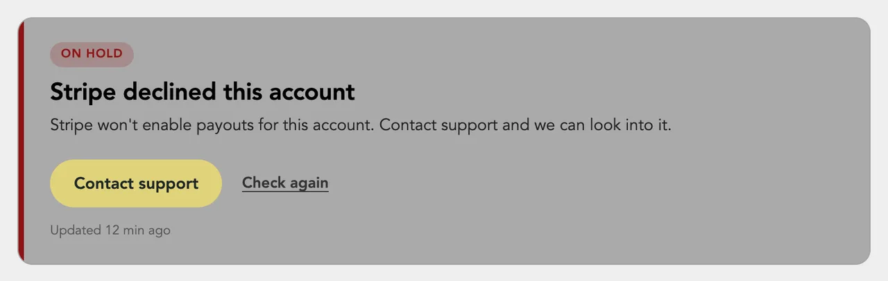 A declined account