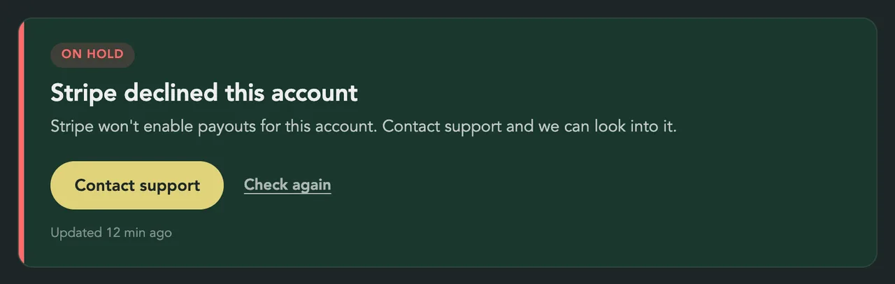 A declined account