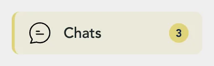 Chats in the account menu with its unread count