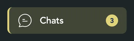 Chats in the account menu with its unread count