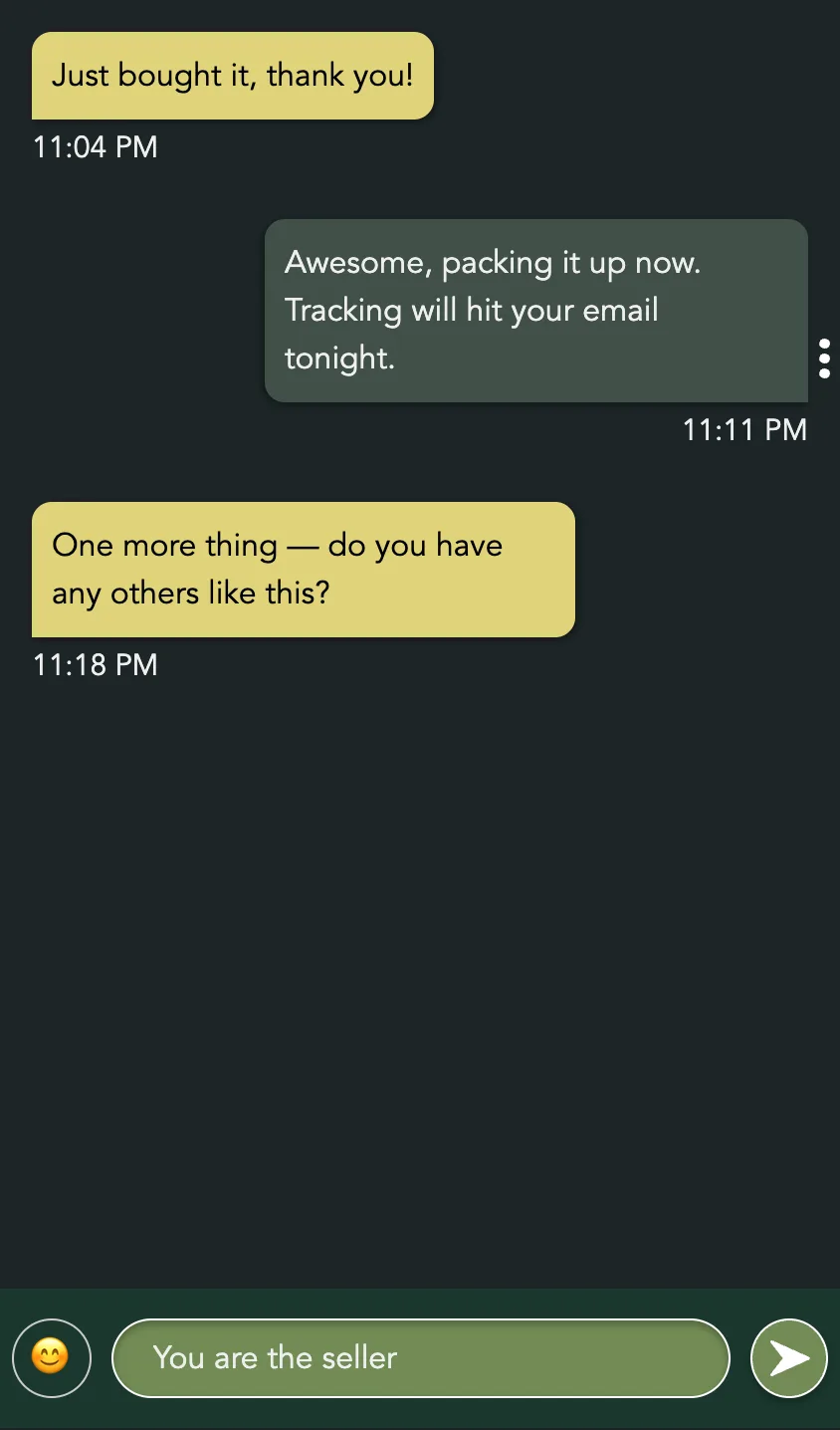 The same conversation on a phone