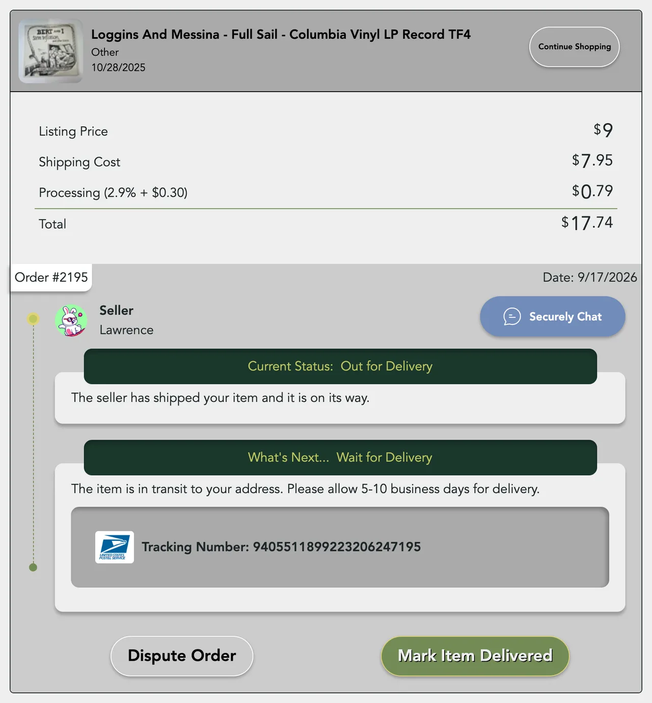 An order on its way to you, top to bottom