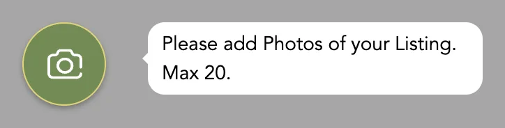 The photo box on a phone: the round camera button, with a note asking for photos