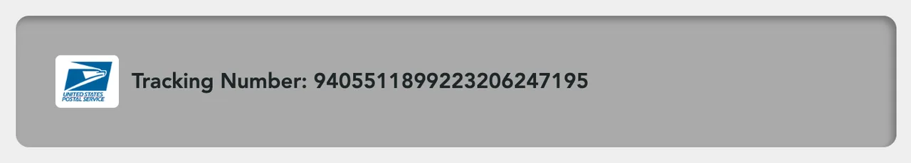 The tracking row on an order: the USPS logo and the tracking number